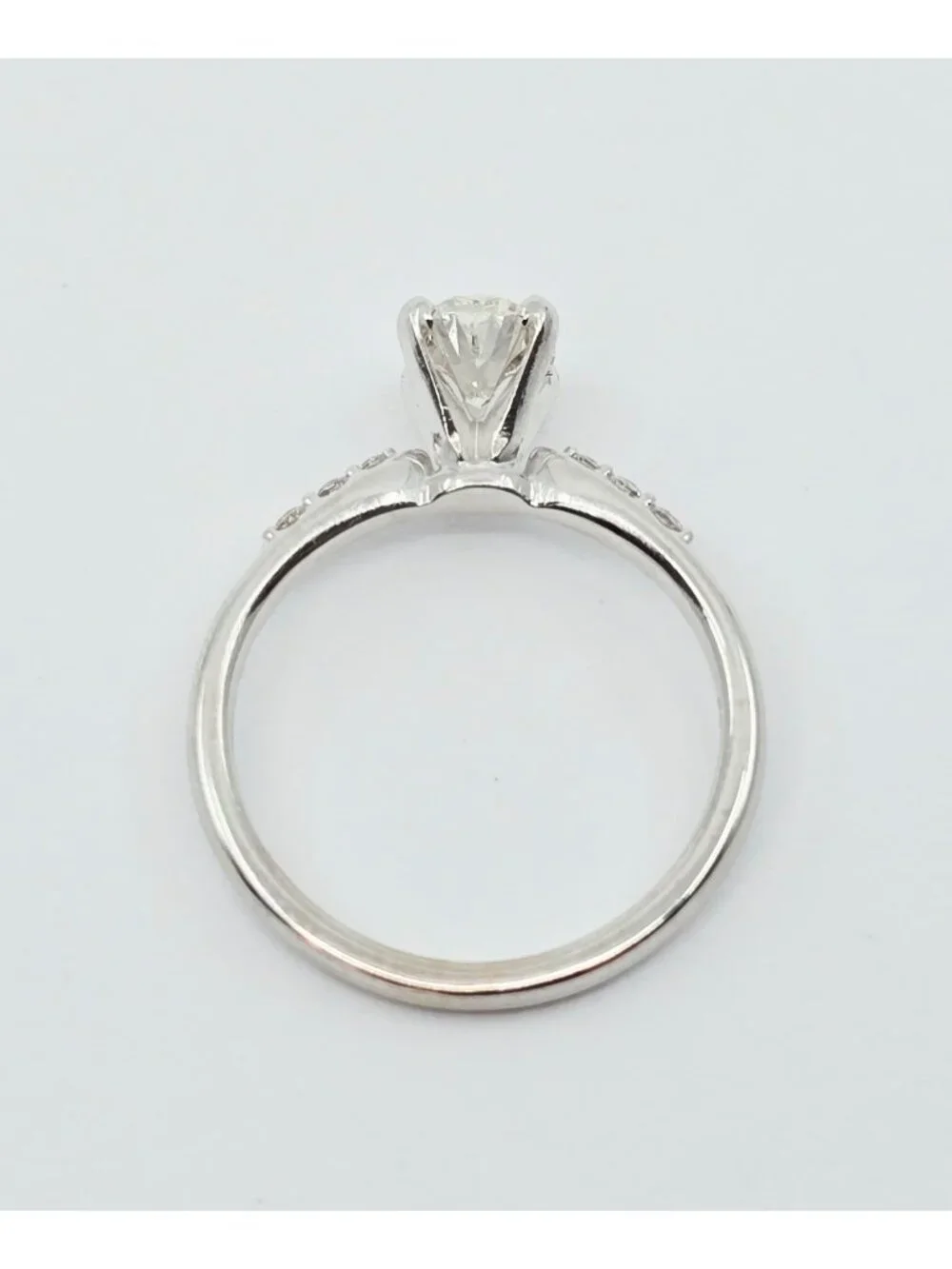 Unique 0.75ct Natural Oval Cut Solitaire Diamond Engagement 14K White Gold Ring